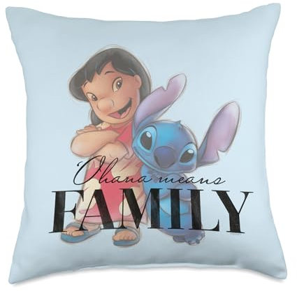Disney 100 Anniversary Lilo & Stitch D100 Quote Ohana Throw Pillow, 18x18, Multicolor