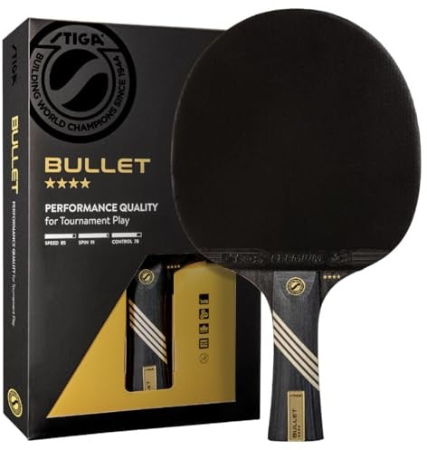 STIGA Performance Ping Pong Paddles – 5-ply Extra Light Blade – 2mm Premium Sponge – Flared Handle for Masterful Grip – Performance Table Tennis Racket for Competitive Play