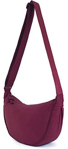 Borsa a tracolla Hobo Sling Mezzaluna Borsa Donna Uomo Trendy Piccola Borsa a Tracolla Borsa a Tracolla Borsa per Dumpling Borsa Casual Tracolla Regolabile, Rosso