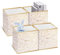 DAMAHOME Collapsible Storage Cube Bins - Fabric Cubby Organizer,Gold Flower Decorative Shelf Basket Dual Handles,11 Inch Metallic Box For Nursery/Home Office/Closet/Kids Room/4-Pack(Flower Gold)