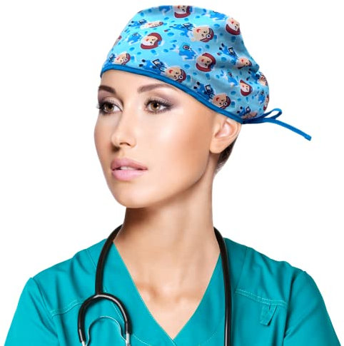 Scrub Cap Arbeitskappe Arbeitsmütze Unisex Einheitsgröße Schwarz Scrub Cap (Design-Doctors), Design: Doctor Print