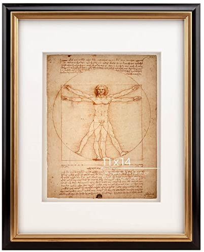 Eitida Bilderrahmen, Echtholz, 28x36 cm oder 20x25 cm mit Passepartout, Vintage,Antiker Retro-Balkenrahmen mit goldenen Akzenten, Glasschutz, Wandhängendes Fotodisplay