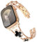 KADES Edelstahl Armband für Apple Watch Armband Damen,Bling Diamond Strass Armband für Apple Watch se armband,Metallarmband für Apple Watch series 10 42mm,9/8/7 41mm,6/5/4 40mm,3 38mm,Roségold/Schwarz