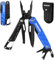 WORKPRO Pinza Multiuso, Pinza Multiuso con Coltello, Cacciavite, 11 in 1 Pinza Tascabile Multifunzione in Acciaio Inossidabile, con Fibbia da Alpinismo e Borsa Oxford (Blu e Nero)
