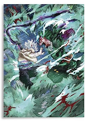 CosplayStudio Hochwertiges My Hero Academia Wandbild | Shounen Anime Hartschaumplatte | Boku no Hero Academia | Deku vs Shigaraki Tomura | 30x42cm