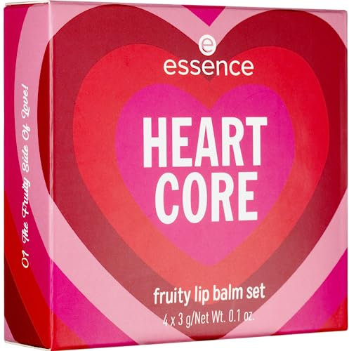 essence | Heart Core Fruity Lippenbalsam-Set | 4 Lippenbalsam für weiche, hydratisierte Lippen | Farben in limitierter Auflage | Vegan & tierversuchsfrei