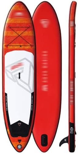 Paddle-Board für Erwachsene, aufblasbare Boards, aufblasbares Stand-Up-Paddle-Board, Surfbrett-SUP-Board-Set mit verstellbarem Paddel, Flosse, Handpumpe, Rucksack und Reparaturset für Wassersport, A