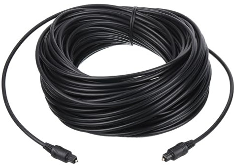 sourcing map Fiber Optic Audio Cable Digital Audio Optic Cable 73.8FT Long TOS Optical Link Cable PVC Plastic Straight Connector for TV DVD Amplifier Stereo Black