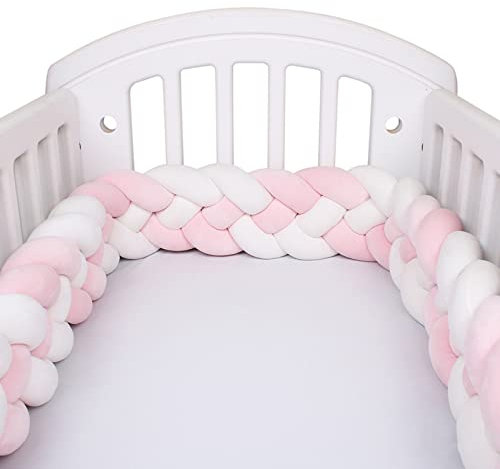 JIcloun Bettschlange Geflochten, Nestchenschlange, Bettschlange, Geflochten Knotenkissen, Seitenschläferkissen, Bettumrandung Kantenschutz,A8,2M