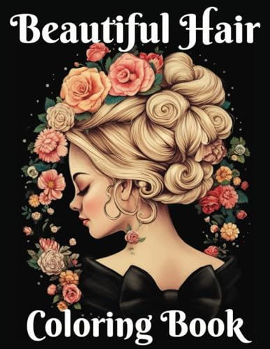 Beautiful Hair Coloring Book: Wavy Curls Wedding hairdos to Color for Peaceful Relaxing Mindfulness | Floral decorated