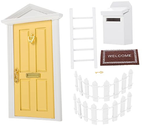 ibasenice 1set Doll House Outdoor Decor Door Ladder and Mailbox Combination for Scale Dollhouses Charming Miniature Scene Ornament for Boys and Girls Rooms