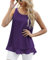 Yommay Canotta Estiva da Donna, Camicette da Donna, Senza Maniche, in Chiffon,da Donna Canotte E Top,Viola Scuro,2XL