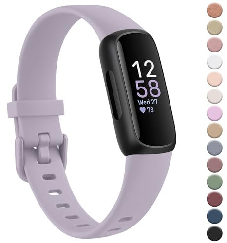 YLK Armband Kompatibel mit Fitbit Inspire 3 Armband für Damen Herren, Klassisches Silikon TPU Armbänder Sport Verstellbares Ersatzarmband für Fitbit Inspire 3 Uhrenarmband, Taro Lila