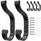 Wall Hooks for Hanging Coats - 6-Pack Heavy Duty Wall Hooks, Hold 30LB for Backpacks, Towels, Coats, Keys, Clothes - Black Wall Mounted Hook for Bathroom, Closet, Door, Mudroom