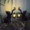 ZOKBOM Solar Cat Garden Statue Outdoor, 2Pcs Cat Solar Lights for Garden Ornament, Waterproof LED Cat Solar Light Gifts for Women Mum Birthday Gift Garden Balcony Decor (Black)