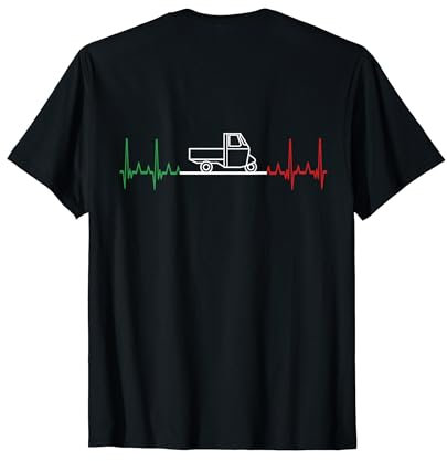 APE Herzschlag Italien Fahne Ape 50 Dreirad APE TM Trike APE T-Shirt