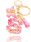 T TAKONE Schlüsselanhänger Buchstabe - Schmetterling Glitzer Rosa, Idealer Geschenk Auto Anhänger für Frauen/Kinder-S
