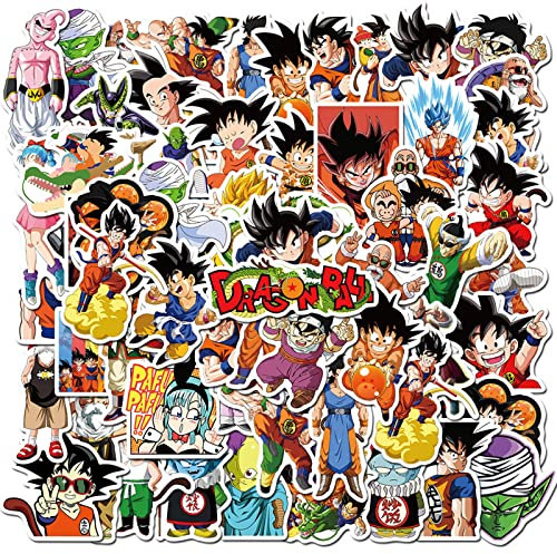 50 Stück Dragonball Kinder-Aufkleber, Anime-Cartoon, wasserdicht, Vinyl-Aufkleber für Teenager, Kinder, Laptop, Reisetasche, Telefon, Fahrrad, Wasserflasche, Gitarre, Computer, Skateboard