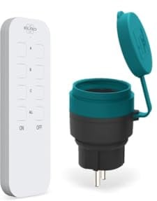 ELRO RC2100 Funk-Schalter-Set für Außen – Intelligente Steckdose + Fernbedienung – 70m Reichweite
