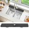 32x 5.5 Sink Splash Guard Mat, Longer Silicone Faucet Splash Guard, Silicone Faucet Handle Drip Catcher Tray, Drip Protector Splash Countertop (Black)