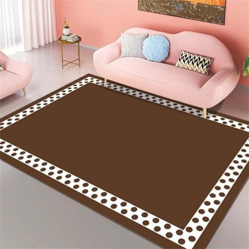 ROSURUG Teppich Kinder Teppich Landhausstil Teppich Rutschstopp Einfarbiges Wohnzimmer Heimdekorationszubehör, einfaches Design, feuchtigkeitsbeständig Room Decor(Braun 80X120cm)