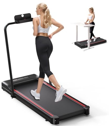 Sperax Tapis Roulant Elettrico Pieghevole,Tapis roulant salvaspazio con display LED,Capacità di carico 150KG,3 in 1 Tappetino da Passeggio Portatile Compatto da,Tapis Roulant Compatto per casa
