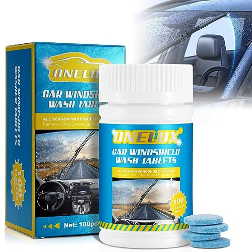 Auto-Scheibenwaschmittel-Tabletten 100 Stk, Auto Scheibenwaschmittel-Tabletten, Feste Reinigungs-Brausetabletten, Glasreinigungsflüssigkeit, Entfernt alle Arten von Flecken von Glas