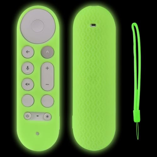 SEIAIYG Silicone Coque Compatible avec Google TV Streamer 4K TV 2024 Télécommande, Housse de Protection Caoutchouc Souple, Antichoc - Vert