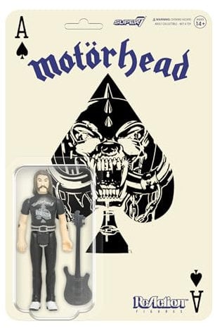Super7 Motorhead Lemmy (Ace of Spades) Reaktionsfigur – 9,5 cm große Motorhead Actionfigur mit Zubehör, Heavy Metal Sammlerstücken und Retro-Spielzeug