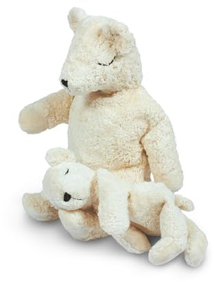 Kleiner SENGER NATURWELT Kuscheltier-Eisbär, Weiß I Kuscheliger Begleiter, geeignet ab 3 Monaten I GOTS-zertifiziertes Plüschtier mit herausnehmbarem Wärmekissen zum Erhitzen oder Kühlen