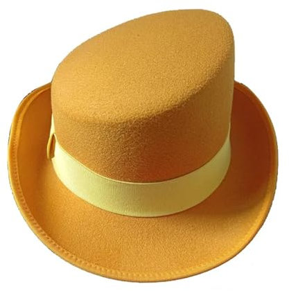 AHIOJEGX Zylinderhut High Top Fedoras Hut 9 Farben Hut Magic Hat Herren Zylinder(Deep Yellow)