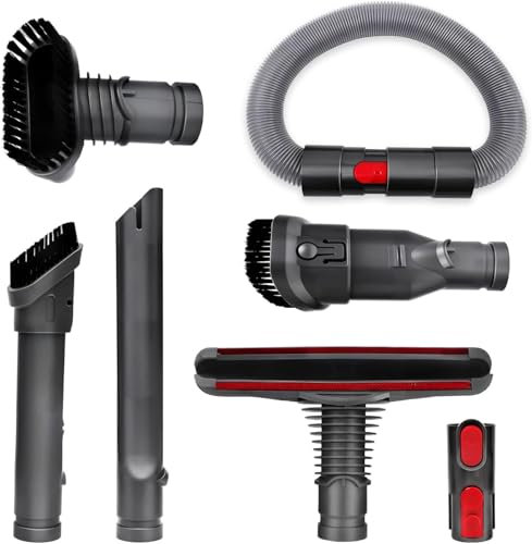 7CPS Kit Accessoires pour Dyson V15 V11 V10 V8 V7 Aspirateur, Brosse de Rechange Compatible avec Dyson, pour Maison, Bureau, Sièges de Voiture Flexible Extensible et brosses à Bec Multifonction