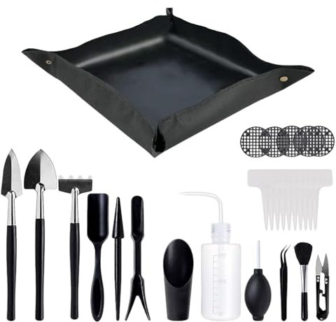 Kit De Herramientas para Suculentas | Juego de Herramientas de Jardinería,Kit De Cuidado con Alfombrilla para Macetas De Cactus, Plantas De Interior Y Suministros para Jardín Y Flores