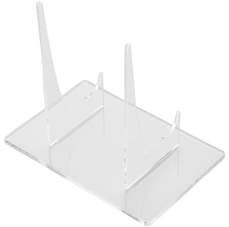 Nurnesy 2 Paquetes Portadores de Placas Acrílicas Grandes - Lantima Transparente para Placas Decorativas, Placas, Fotos y Obras de Arte - Ideal para Mesas de Hogar y Oficina