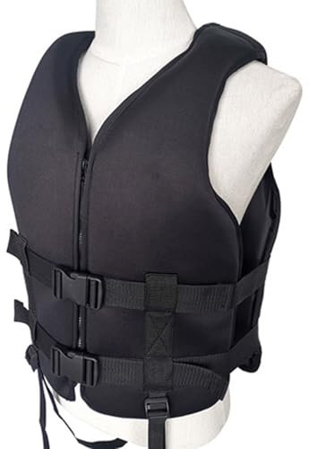 Generico Giubbotto di Salvataggio per Adulti E Bambini,Giubbotto Salvagente per Il Nuoto Salvataggio Regolabile,per Sport Acquatici, Giubbotto in Neoprene, Giubbotto da Snorkeling,Nero,M