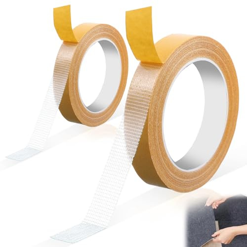 Extrem Starkes Doppelseitiges Extra Stark Teppichklebeband Premium Gewebe Klebeband 2cm x 20m Teppich Klebebands 1cm x 10m Gewebe Klebebands Durchsichtiges Klebeband für Strukturierte Oberflächen