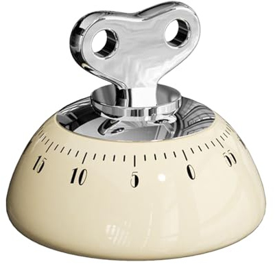 Kitchen Timer Mechanical Egg Timer Funny Retro Rubberised Analogue Kitchen Timer Egg Timer with Metal Winding Mechanism Acoustic Alarm