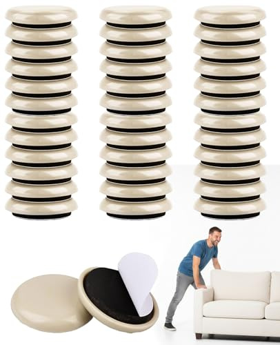 hommova 36 Pcs Washing Machine Sliders, 5cm/2inch Self Adhesive Furniture Slider for Wooden Floors, Carpet