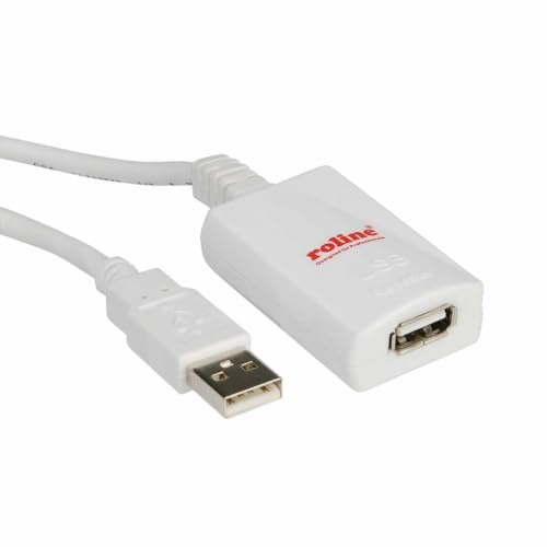 ROLINE USB 2.0 Verlängerung, weiß, 5 m