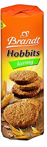 Brandt Hobbits kernig, 250 g - knackiger Vollkornkeks mit Haferflocken - ballaststoffreiches Gebäck für die ganze Familie - in praktischer Keksrolle