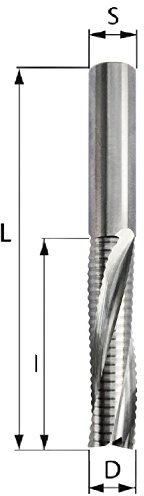 Schruppfräser Z3 VHW Oberfräser Schaftfräser Spiralnutfräser mit 3 Schneiden, VHM (D=8 S=8 l=22 L=60)