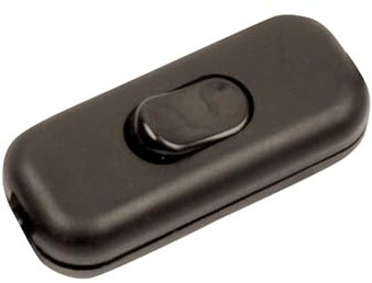 ElekTek Interrupteur Torpedo à profil bas de 2 A - À utiliser avec flexible à 2 ou 3 conducteurs - Choix de couleurs Noir