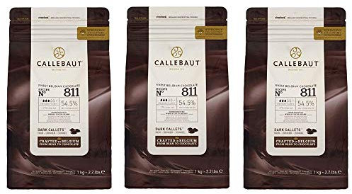 Callebaut 54,5% pépites de Chocolat Noir (callets) Lot de 3 x 1kg