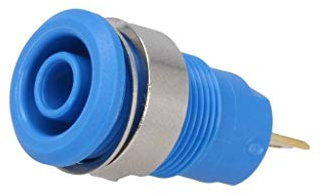 23.3000-23 Buchse 4mm Bananen 24A 1kV Öffng: Ø12,2mm blau vergoldet STÄUBLI