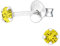 Bungsa Kristall-Ohrstecker mit echtem Kristall LA CRYSTALE 3mm 925 Silber Damen - Yellow