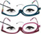 Occhiali da lettura per trucco da donna, occhiali da trucco portatili rotanti e pieghevoli, 2 paia di occhiali eleganti L3660 (Blu & Viola, +2.00)