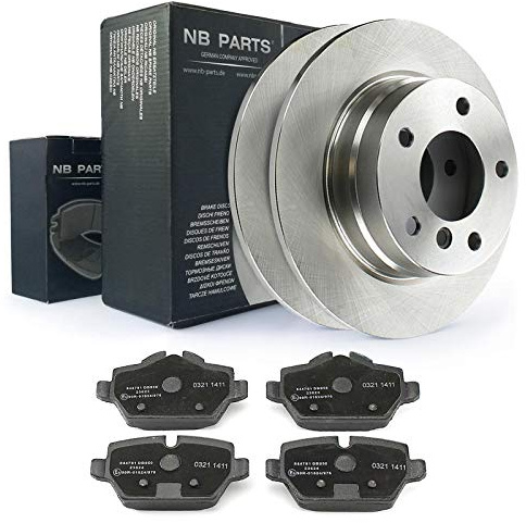 NB PARTS Bremsenset hinten Bremsscheiben + Bremsbeläge 280mm voll passend für BMW 1 1er E81 E87