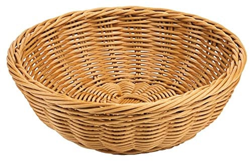 Contacto Polykorb, rund 21 cm, braun, Polypropylen-Korb, natur, schwere Qualität