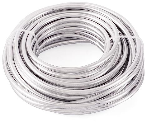 PandaHall - Alambre de aluminio de 33 pies, 5 mm, para manualidades, manualidades, para hacer joyas (plata)