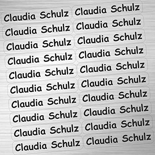 INDIGOS UG Namensaufkleber im Edelstahllook - 36x7 mm - 300 Sticker für Kinder, Schule und Kindergarten - Stifte, Federmappe, Lineale - silber - personalisierte Aufkleber selbstklebend